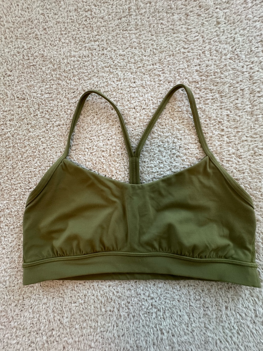 lululemon athletica Olive Green Strappy Sports Bra